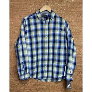 NAUTICA Plaid Long Sleeve Button Down Collar Boys Shirt 14/16